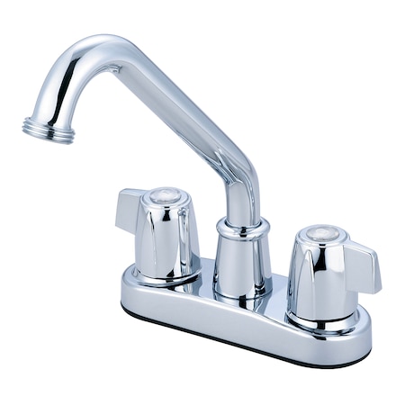 Olympia Faucets Two Handle Bar/Laundry Faucet, NPSM, Bar, Polished Chrome, Center-Center Fitting Size: 4" B-8191